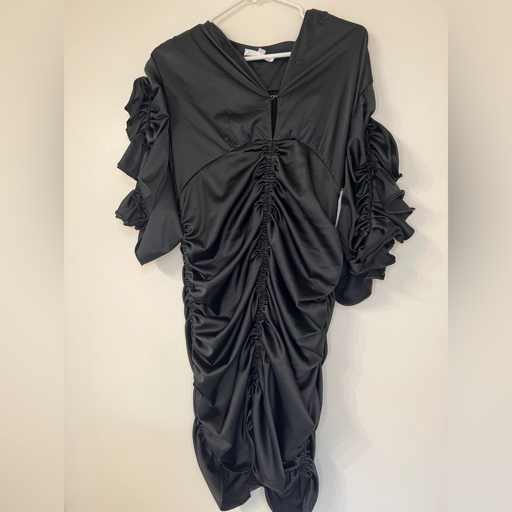 Sexy Black Eden Sky Rouched Dress